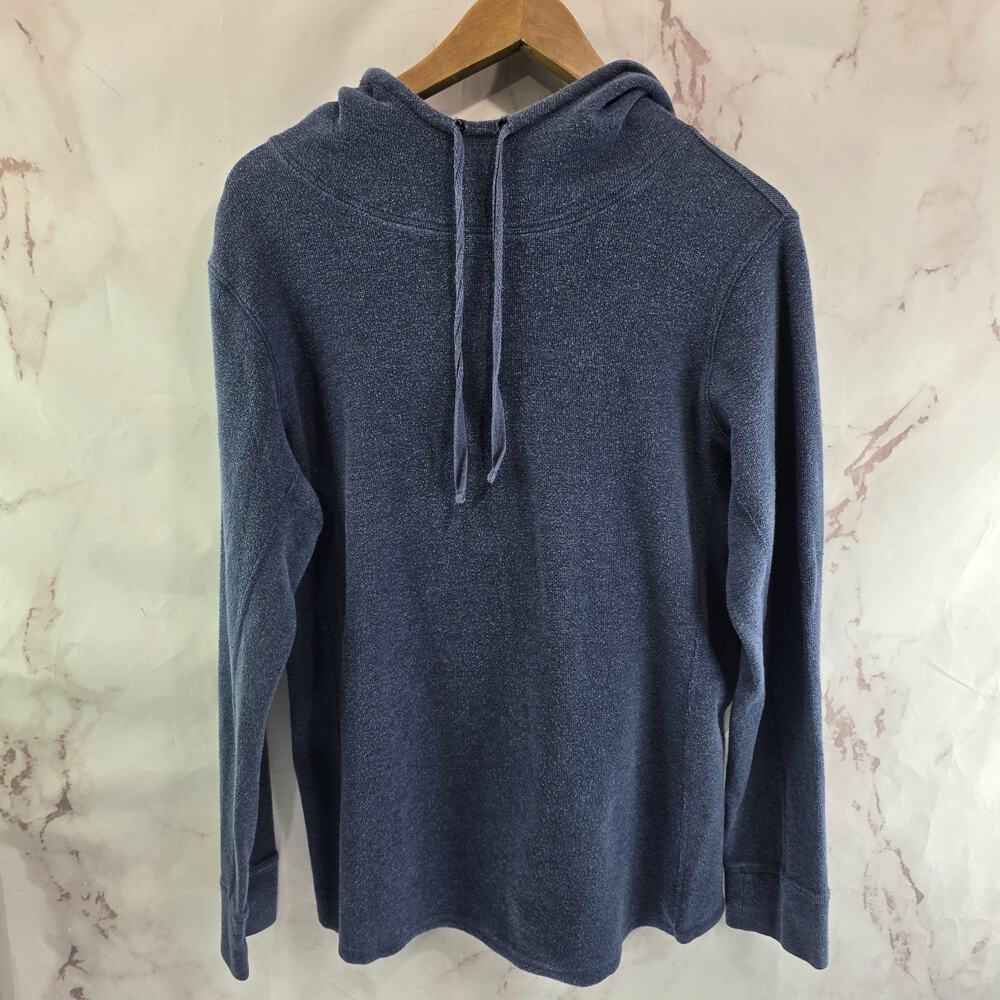Duluth Hoodie Womens Large Blue Pullover Hooded Sweater Longtail T Waffle